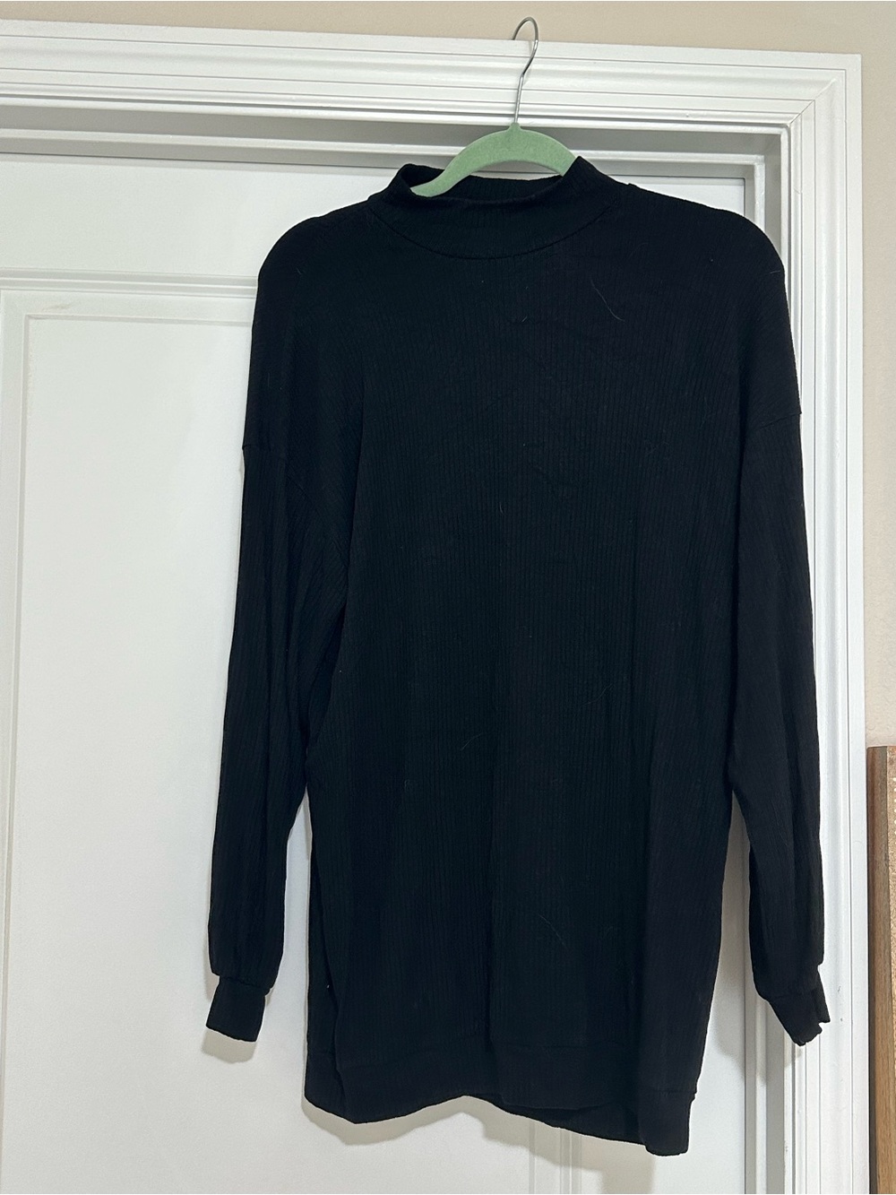 Princess Polly Black Long Sleeve Ribbed Dress